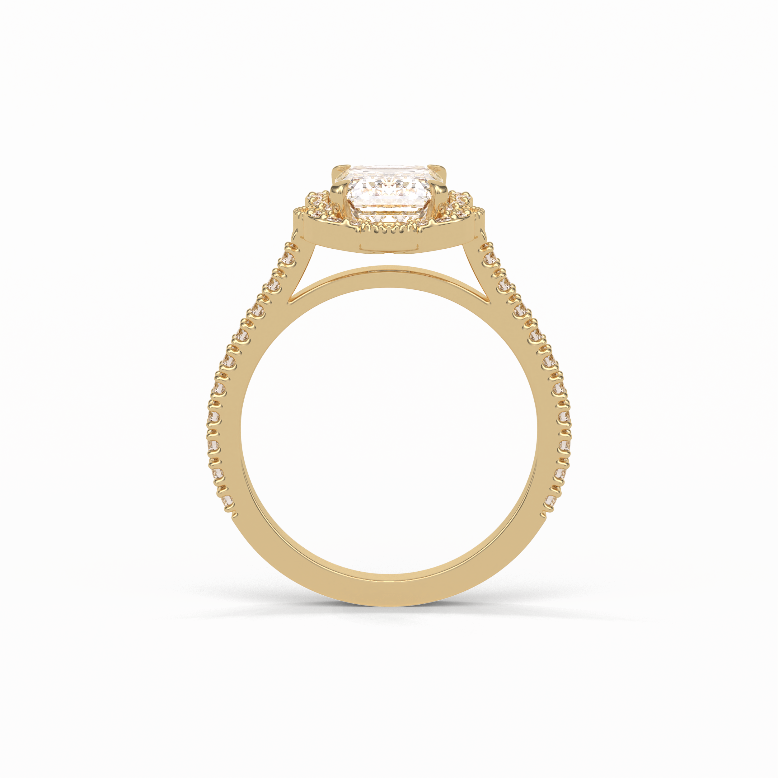 Emerald Cluster Lab Grown Diamond Engagement Ring