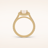 1.6 CT Emerald Shaped Cluster Moissanite Engagement Ring