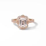Emerald Cluster Lab Grown Diamond Engagement Ring