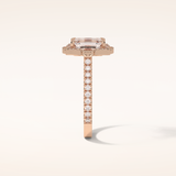 1.6 CT Emerald Shaped Cluster Moissanite Engagement Ring