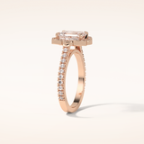 1.6 CT Emerald Shaped Cluster Moissanite Engagement Ring