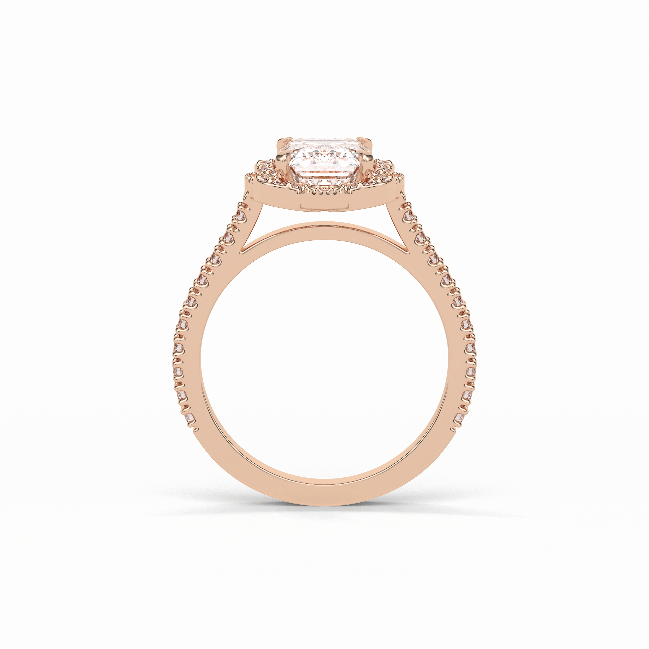 Emerald Cluster Lab Grown Diamond Engagement Ring
