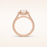 1.6 CT Emerald Shaped Cluster Moissanite Engagement Ring