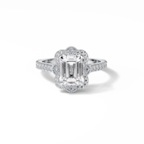 Emerald Cluster Lab Grown Diamond Engagement Ring