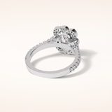 1.6 CT Emerald Shaped Cluster Moissanite Engagement Ring