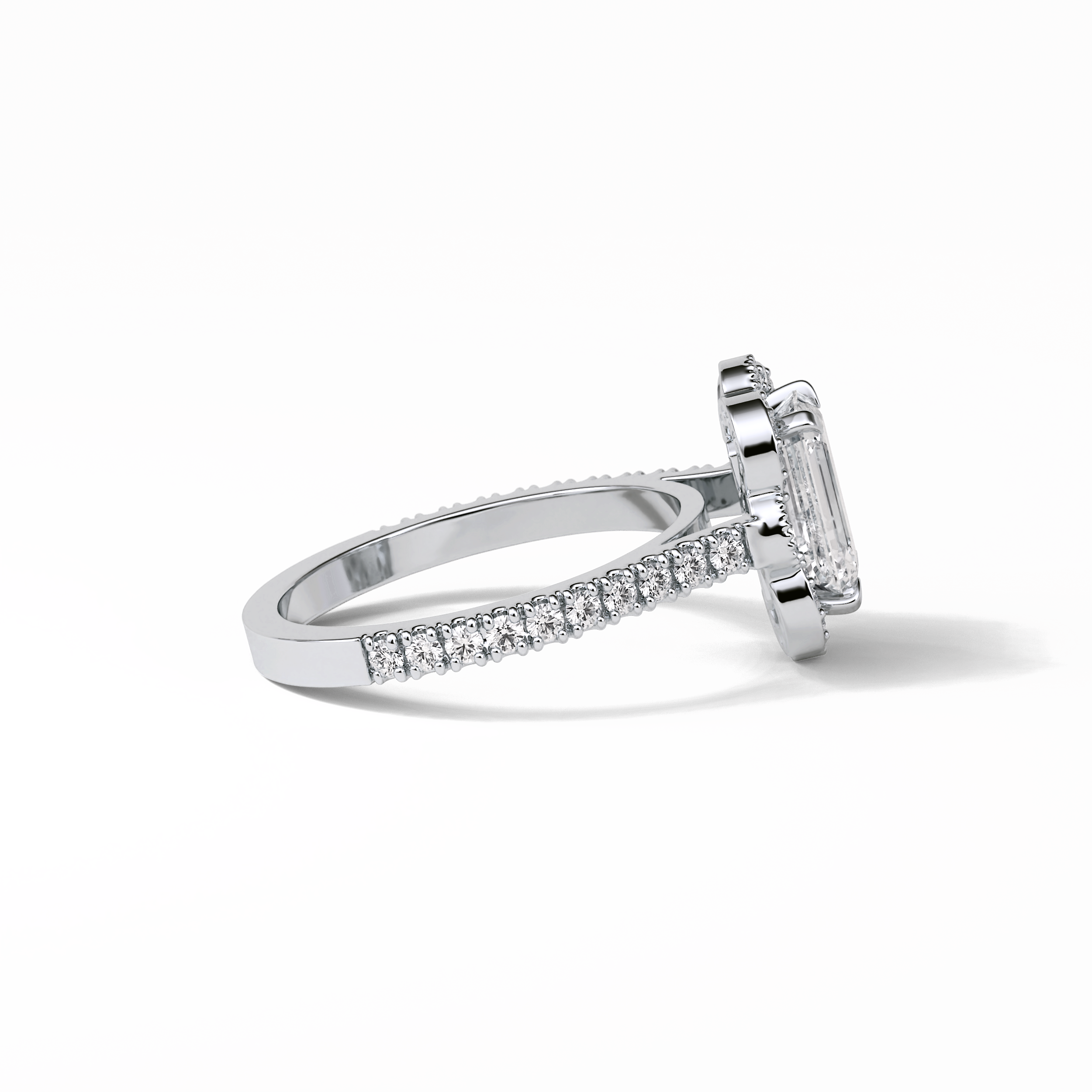 Emerald Cluster Lab Grown Diamond Engagement Ring