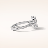 1.6 CT Emerald Shaped Cluster Moissanite Engagement Ring