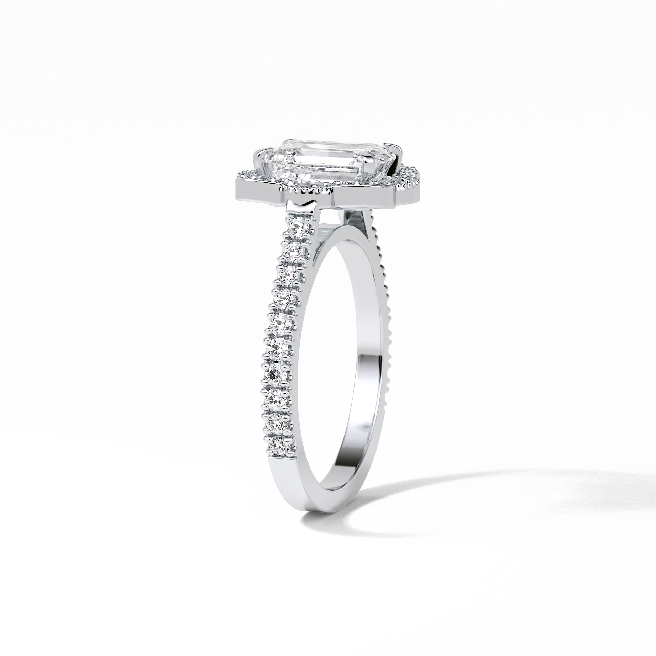 Emerald Cluster Lab Grown Diamond Engagement Ring