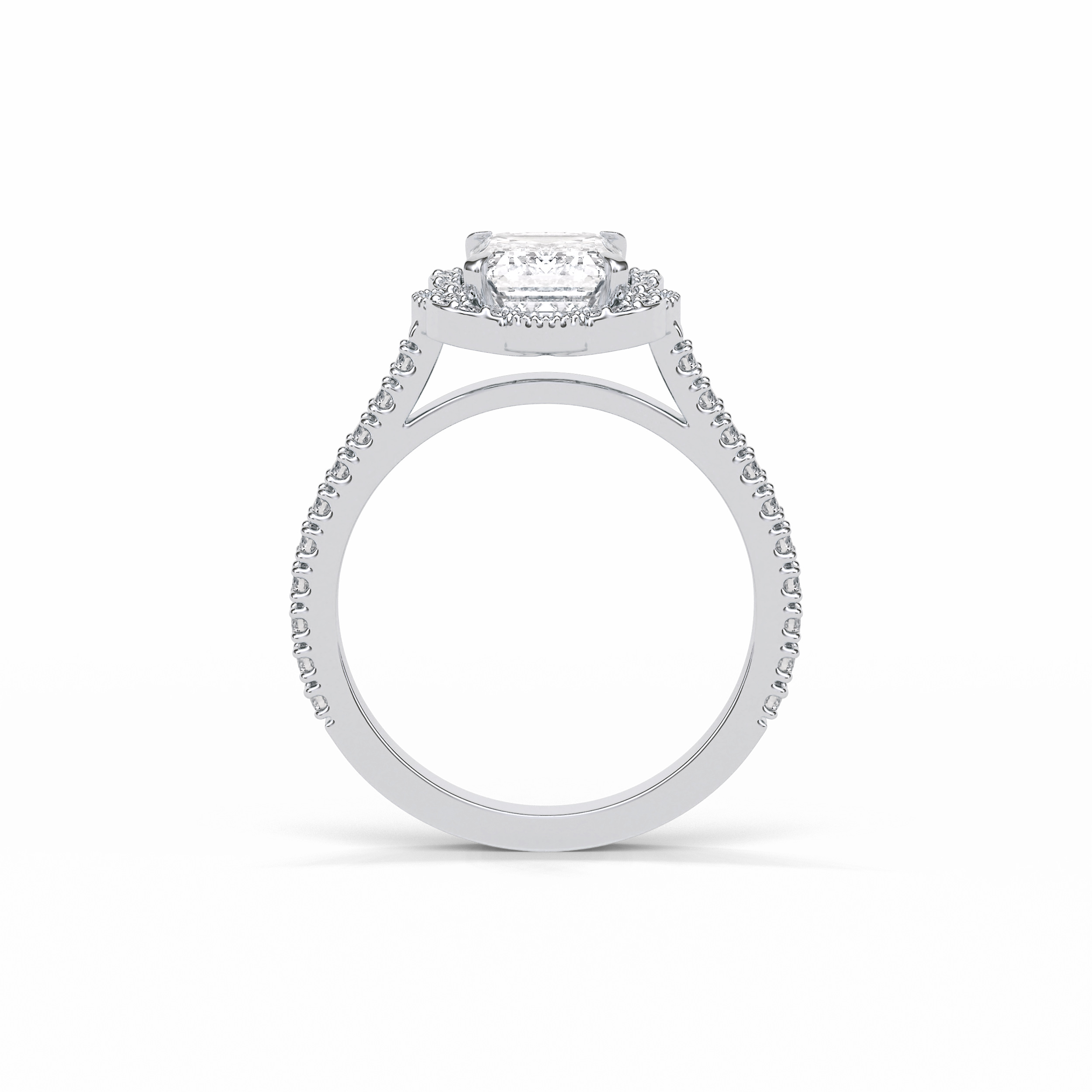 Emerald Cluster Lab Grown Diamond Engagement Ring