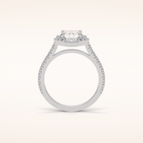 1.6 CT Emerald Shaped Cluster Moissanite Engagement Ring