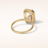 4.6 CT Emerald Shaped Bezel & Solitaire Moissanite Engagement Ring