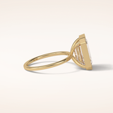 4.6 CT Emerald Shaped Bezel & Solitaire Moissanite Engagement Ring