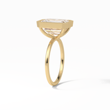 Emerald Solitaire Lab Grown Diamond Engagement Ring