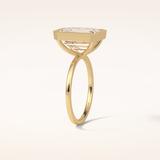 4.6 CT Emerald Shaped Bezel & Solitaire Moissanite Engagement Ring