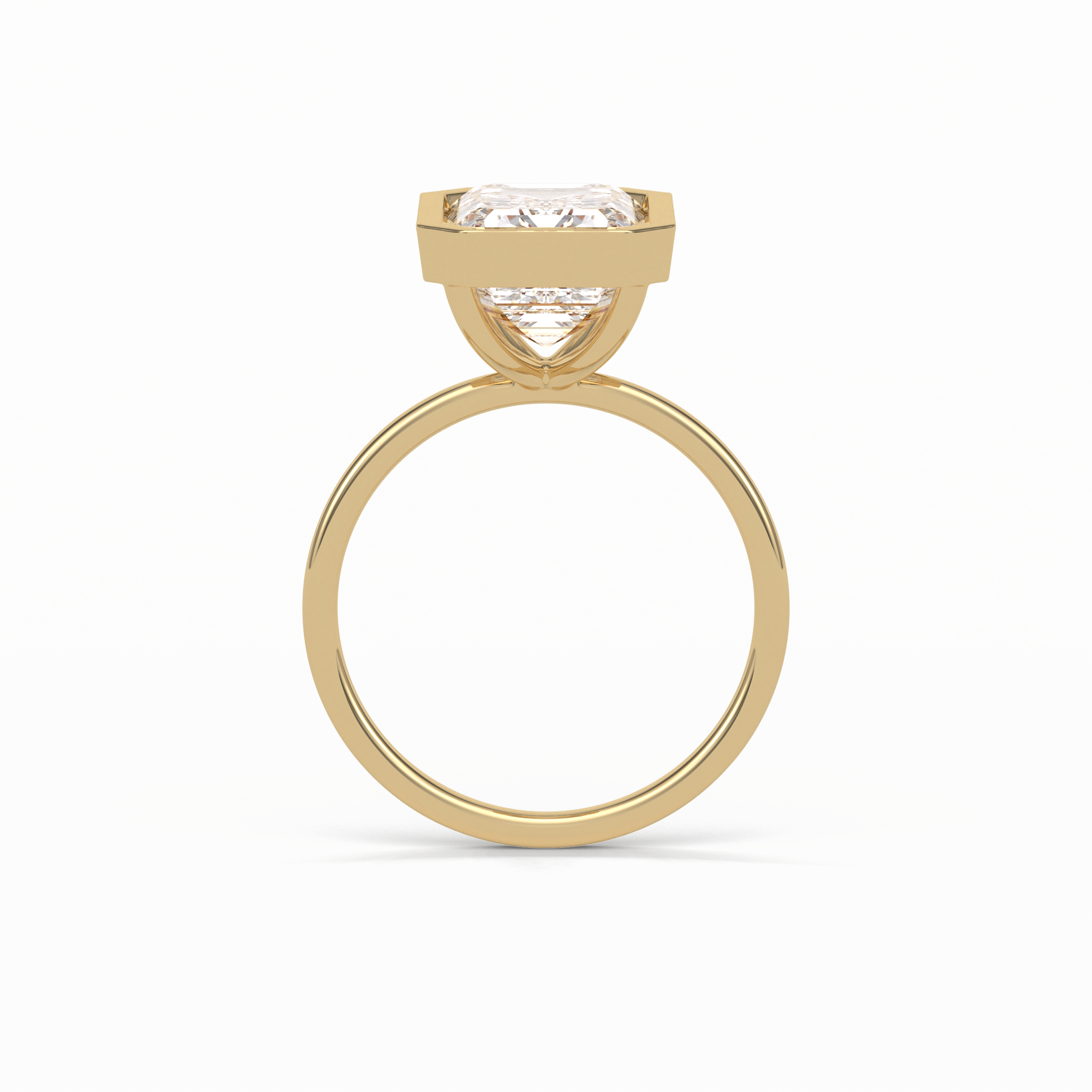 Emerald Solitaire Lab Grown Diamond Engagement Ring