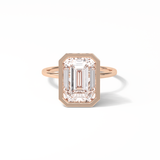 Emerald Solitaire Lab Grown Diamond Engagement Ring