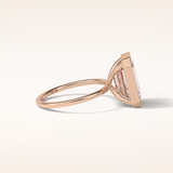 4.6 CT Emerald Shaped Bezel & Solitaire Moissanite Engagement Ring