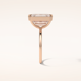 4.6 CT Emerald Shaped Bezel & Solitaire Moissanite Engagement Ring