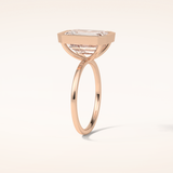 4.6 CT Emerald Shaped Bezel & Solitaire Moissanite Engagement Ring