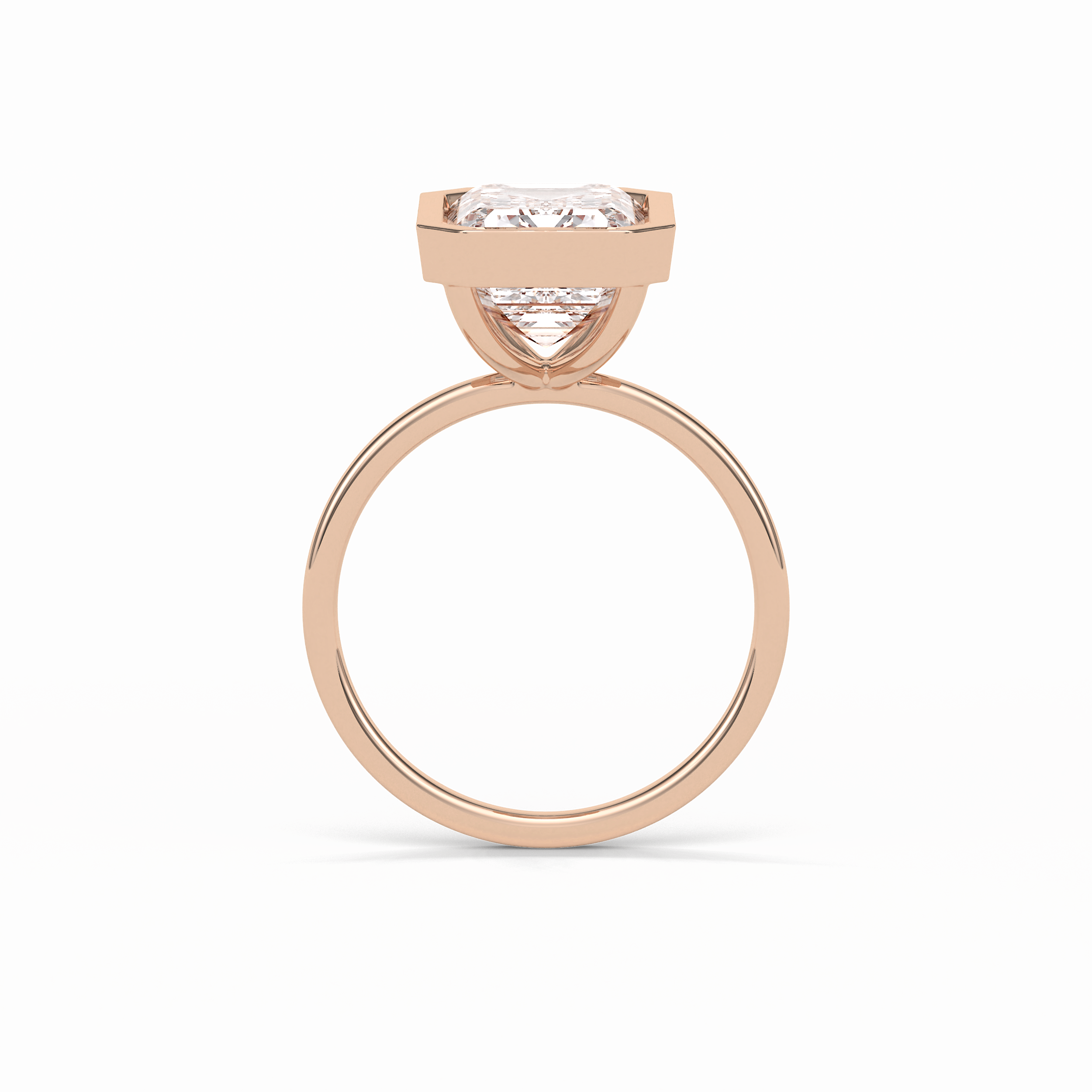 Emerald Solitaire Lab Grown Diamond Engagement Ring