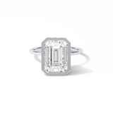 Emerald Solitaire Lab Grown Diamond Engagement Ring