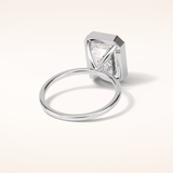 4.6 CT Emerald Shaped Bezel & Solitaire Moissanite Engagement Ring