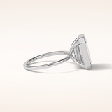 4.6 CT Emerald Shaped Bezel & Solitaire Moissanite Engagement Ring