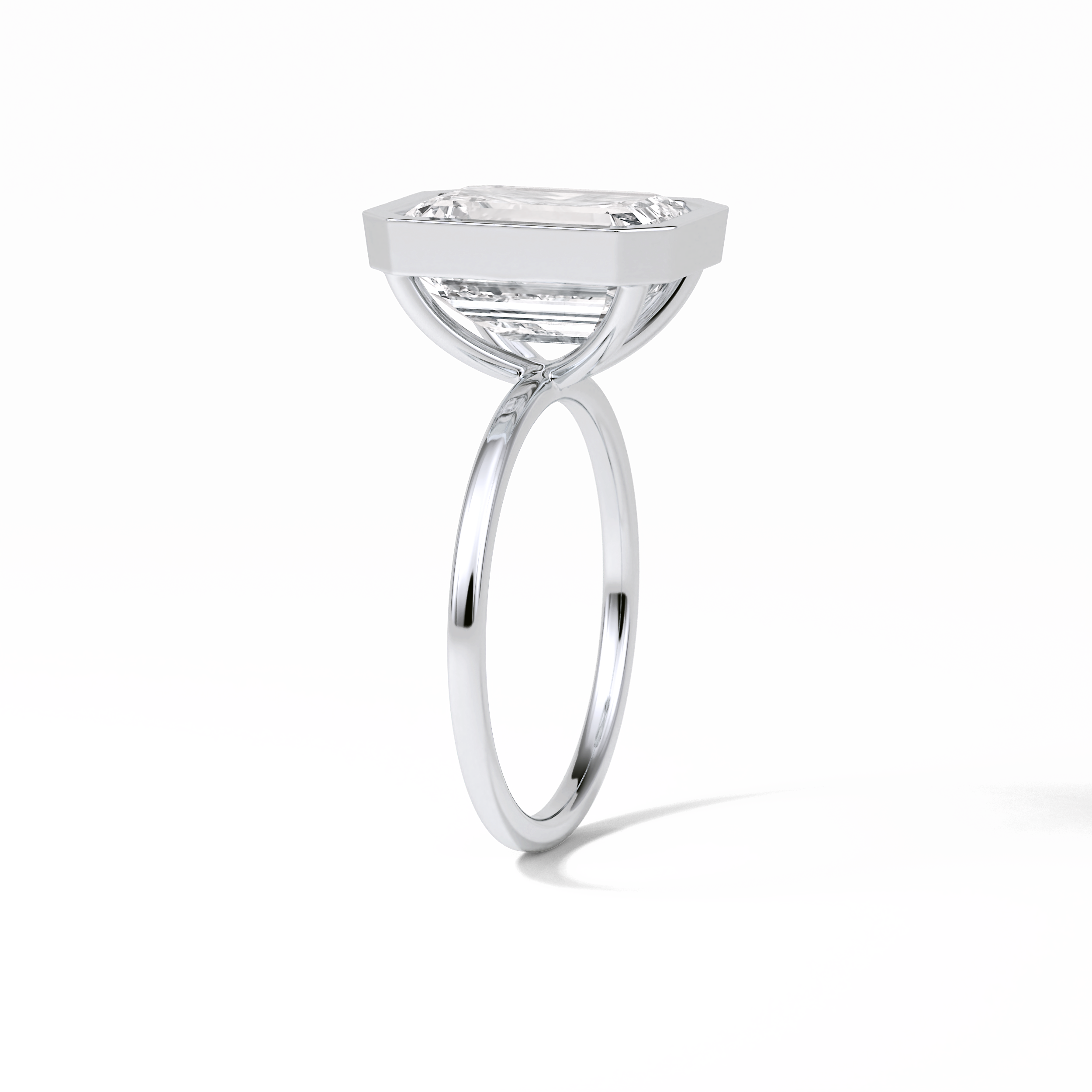Emerald Solitaire Lab Grown Diamond Engagement Ring