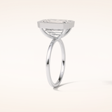 4.6 CT Emerald Shaped Bezel & Solitaire Moissanite Engagement Ring