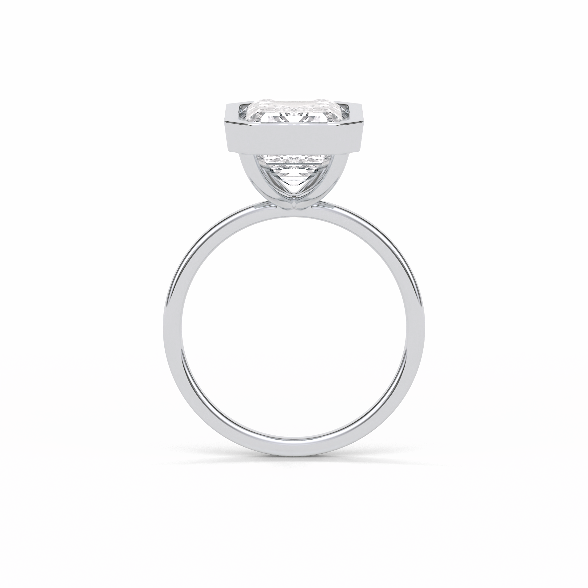 Emerald Solitaire Lab Grown Diamond Engagement Ring