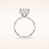 4.6 CT Emerald Shaped Bezel & Solitaire Moissanite Engagement Ring