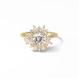 Cushion Cluster Lab Grown Diamond Engagement Ring