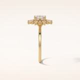 1.21 CT Cushion Shaped Cluster Moissanite Engagement Ring