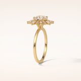 1.21 CT Cushion Shaped Cluster Moissanite Engagement Ring