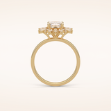 1.21 CT Cushion Shaped Cluster Moissanite Engagement Ring