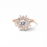 Cushion Cluster Lab Grown Diamond Engagement Ring