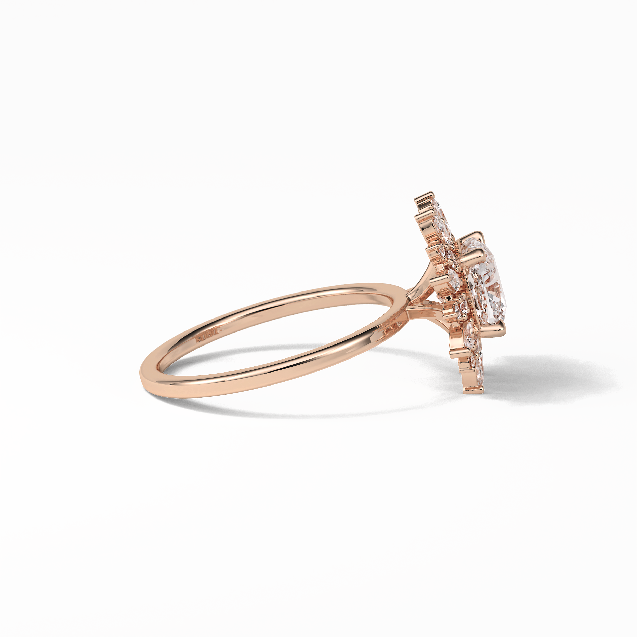 Cushion Cluster Lab Grown Diamond Engagement Ring