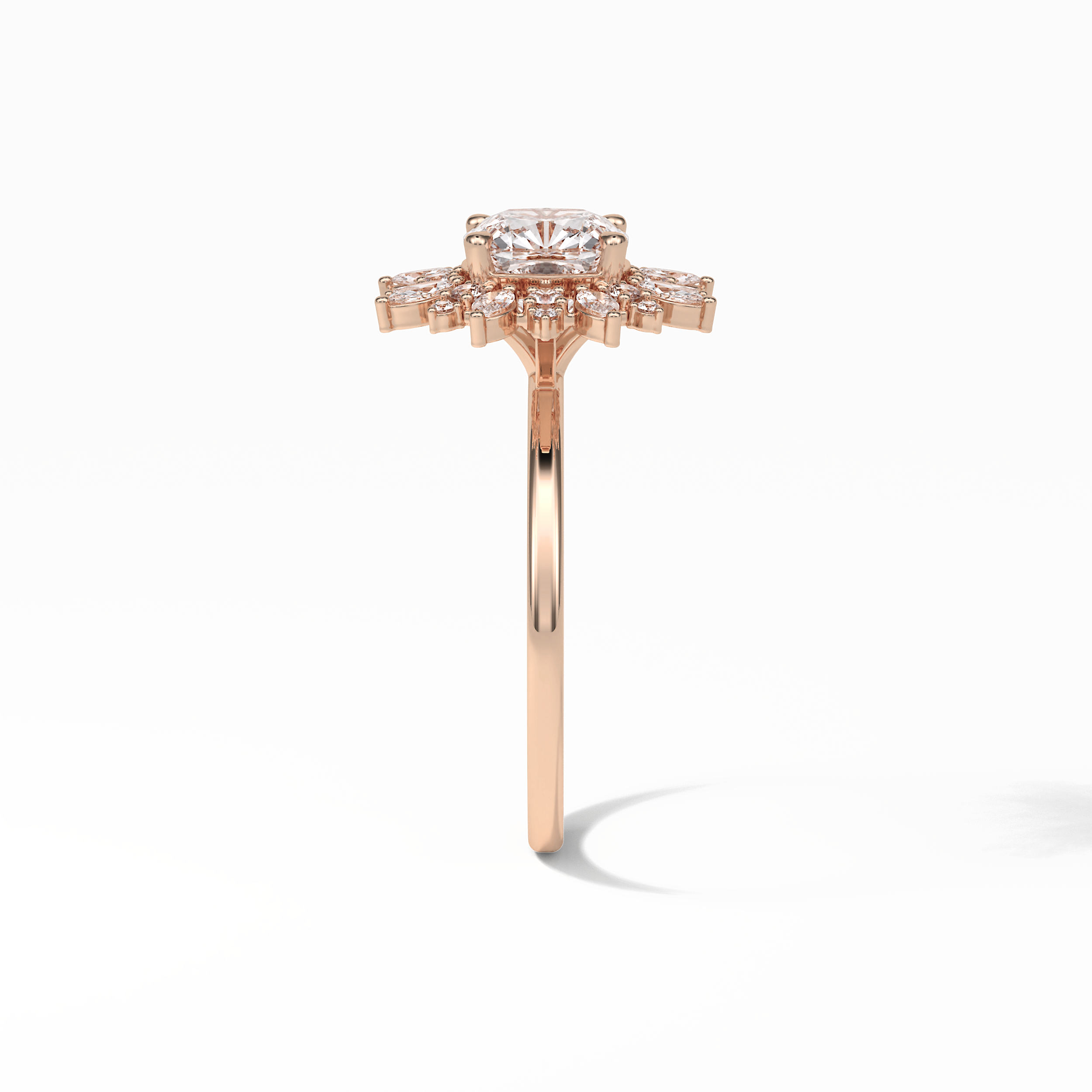 Cushion Cluster Lab Grown Diamond Engagement Ring