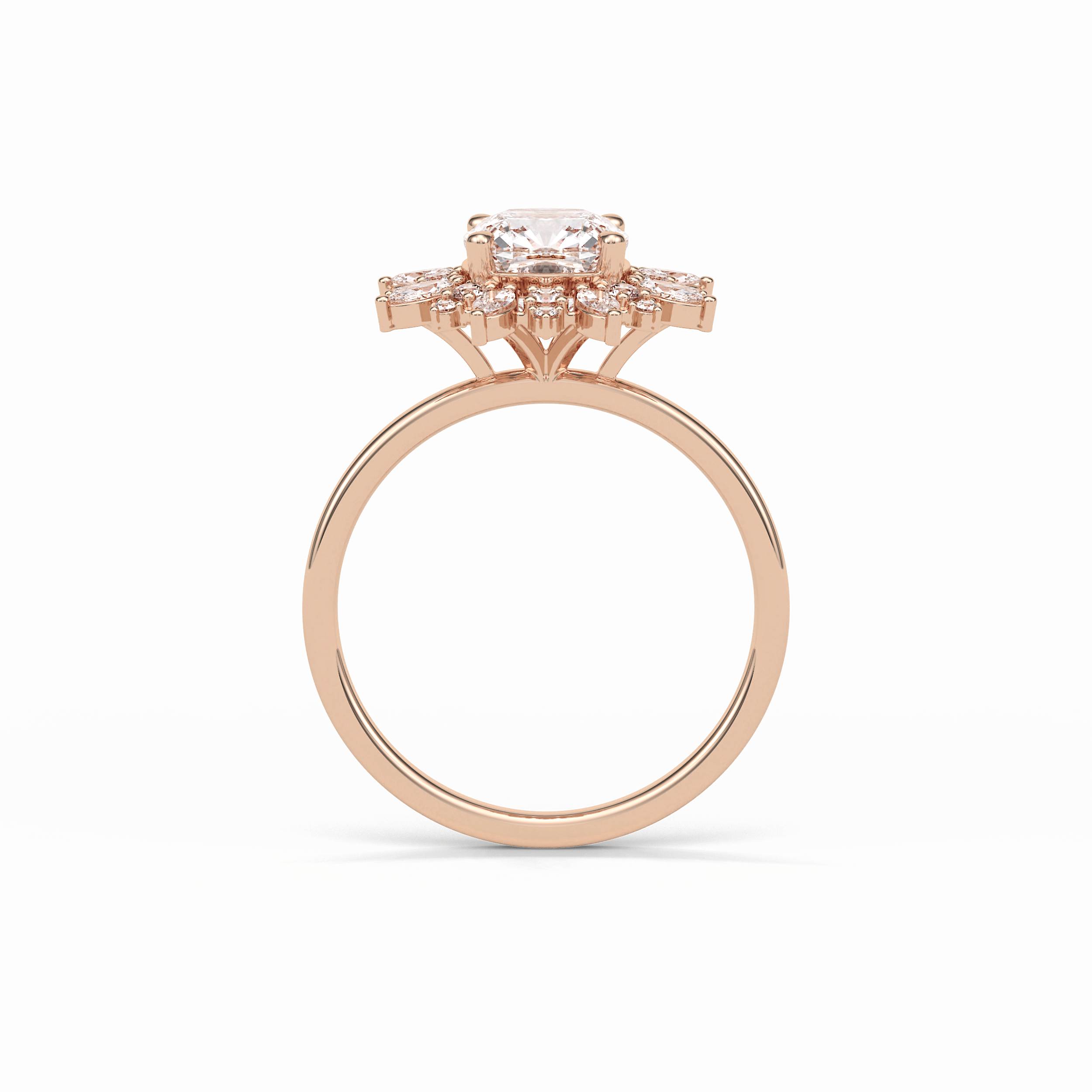 Cushion Cluster Lab Grown Diamond Engagement Ring