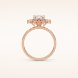 1.21 CT Cushion Shaped Cluster Moissanite Engagement Ring