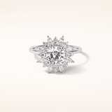 1.21 CT Cushion Shaped Cluster Moissanite Engagement Ring