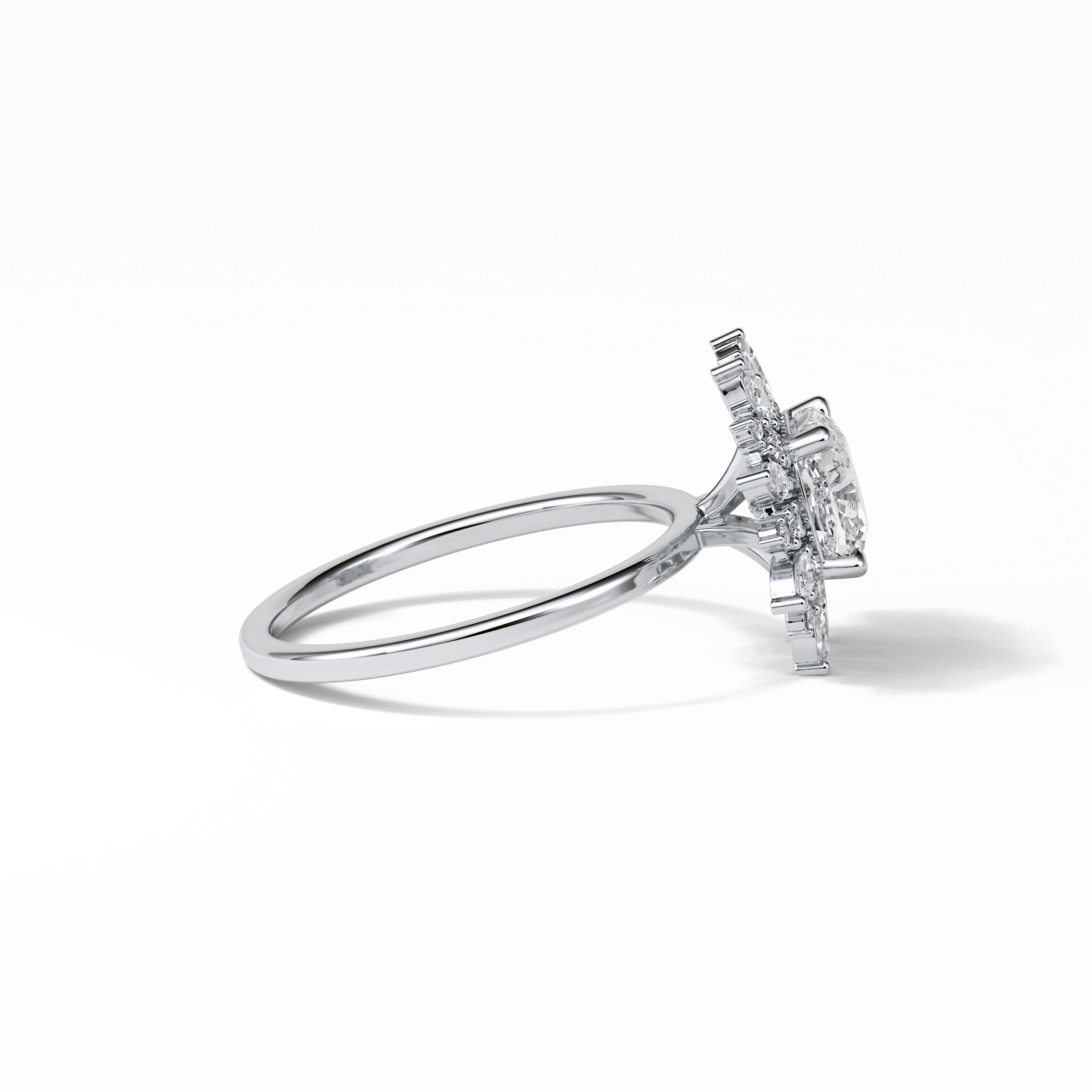Cushion Cluster Lab Grown Diamond Engagement Ring
