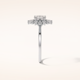 1.21 CT Cushion Shaped Cluster Moissanite Engagement Ring