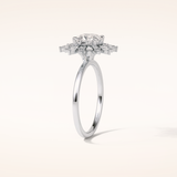1.21 CT Cushion Shaped Cluster Moissanite Engagement Ring