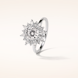 1.21 CT Cushion Shaped Cluster Moissanite Engagement Ring