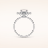 1.21 CT Cushion Shaped Cluster Moissanite Engagement Ring