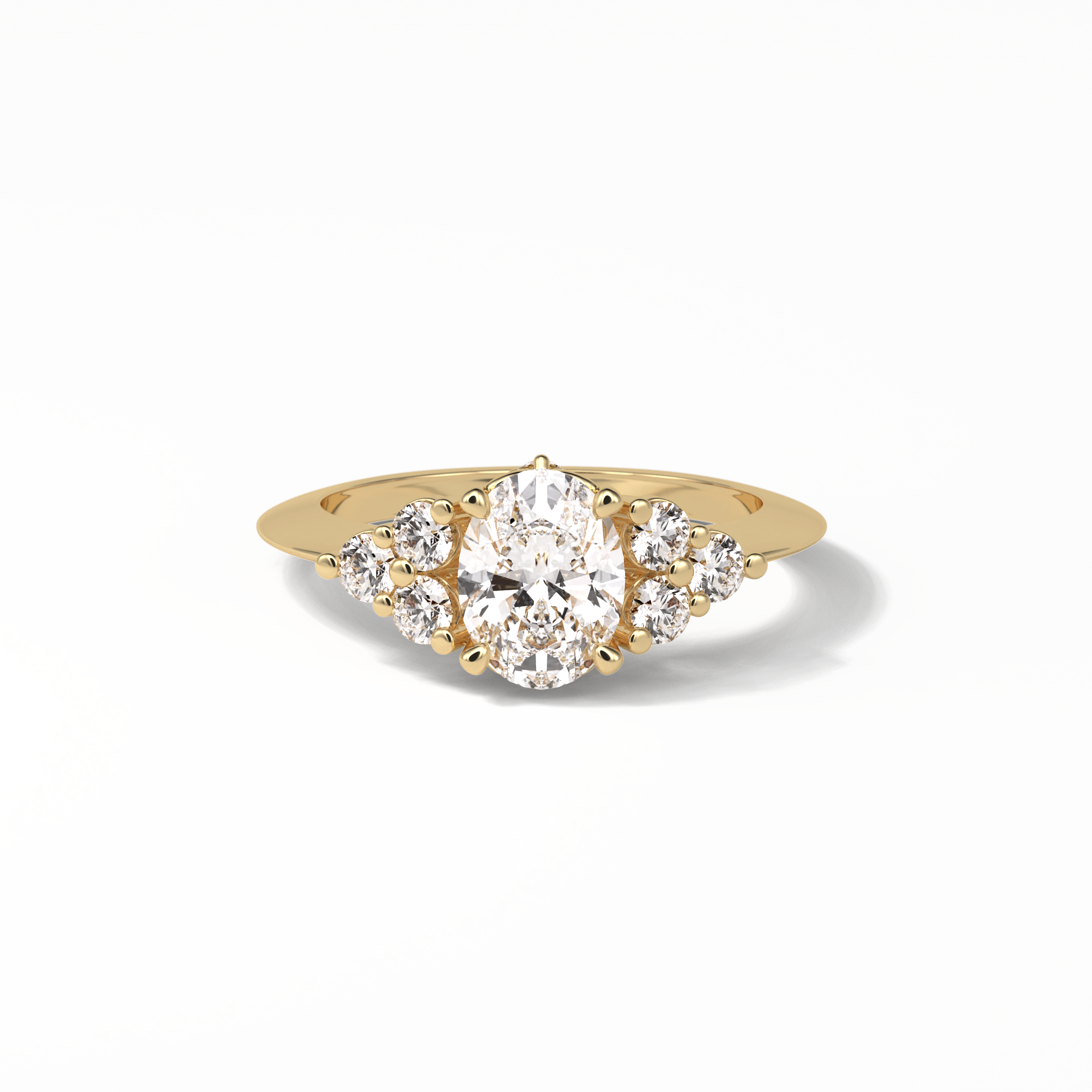 Oval Cluster Lab Grown Diamond Engagement Ring