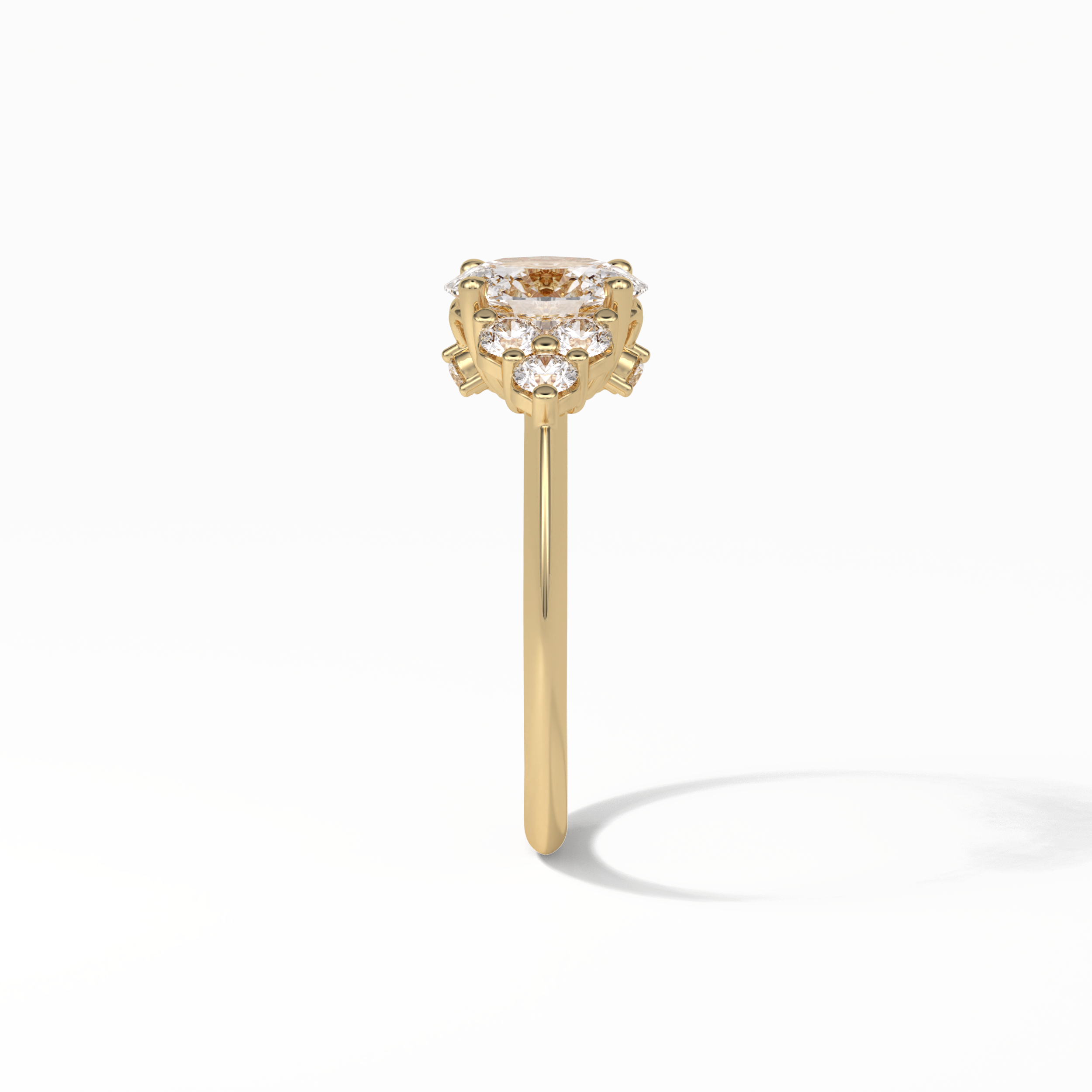 Oval Cluster Lab Grown Diamond Engagement Ring