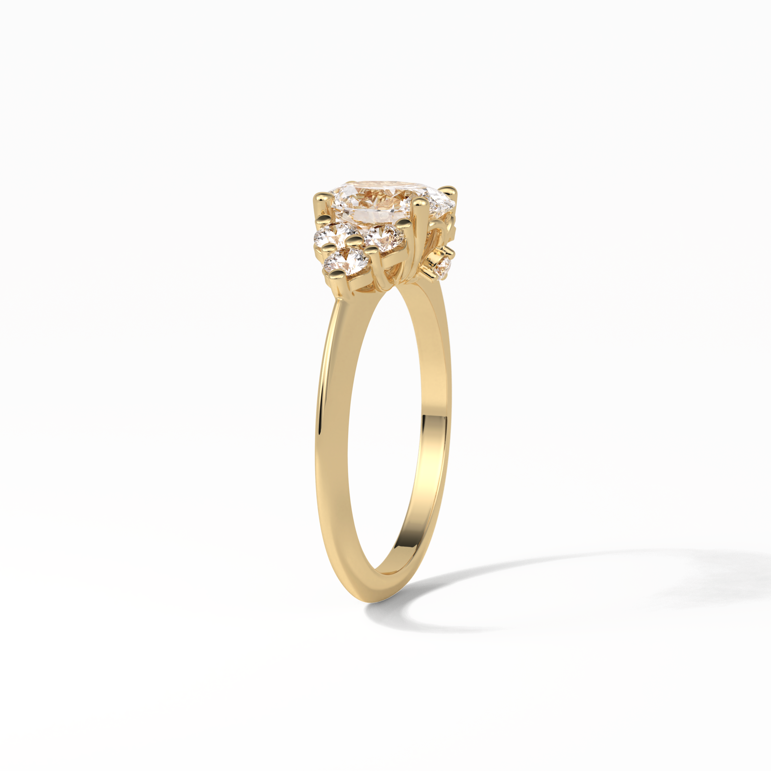 Oval Cluster Lab Grown Diamond Engagement Ring