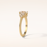 1.33 CT Oval Shaped Cluster Moissanite Engagement Ring